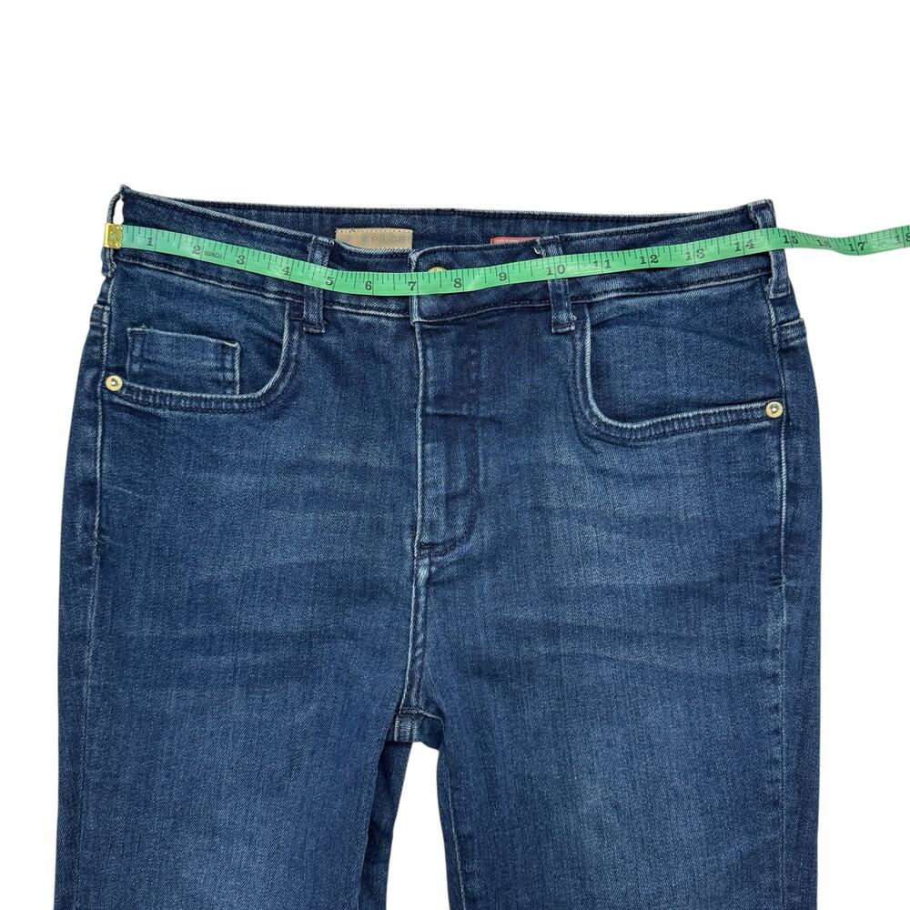 PILCRO Anthropologie Demilune Bootcut Jeans Size 31 Lowcut Stretch Dark Wash - Picture 7 of 9